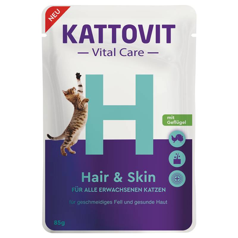 Kattovit Vital Care Hair & Skin Pouches mit Geflügel - 6 x 85 g von Kattovit Vital Care