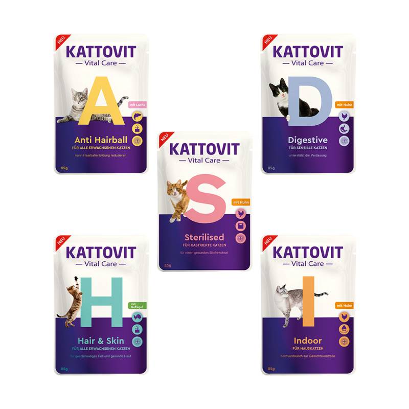 Kattovit Vital Care Probierpaket - 25 x 85 g (5 Sorten) von Kattovit Vital Care