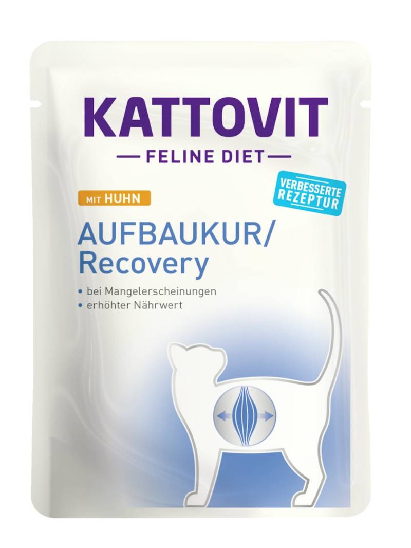 KATTOVIT Feline Diet Aufbaukur Huhn 85g Katzennassfutter Diätnahrung Sparpaket 48 x 85 Gramm