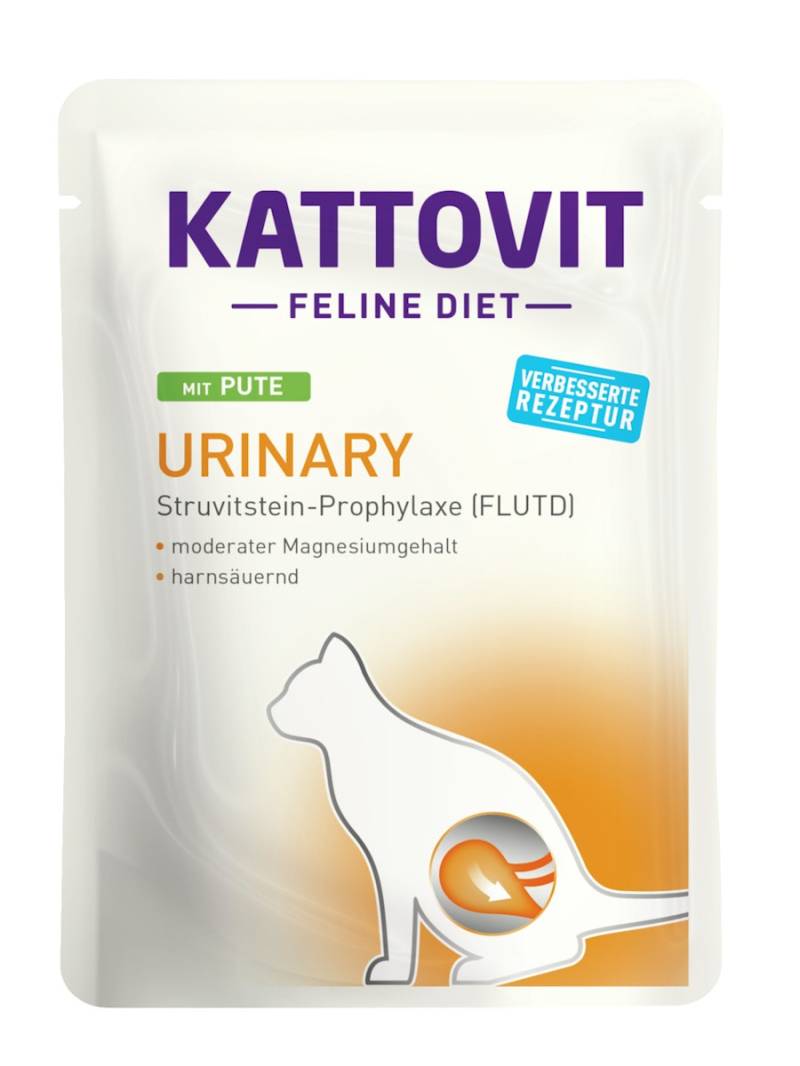 KATTOVIT Feline Diet Urinary (Harnstein) 85g Beutel Katzennassfutter Diätnahrung Sparpaket Pute 48x85g