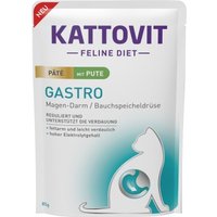 KATTOVIT Feline Diet Nassfutter Katze Gastro Adult Paté 10x85 g Pute von Kattovit