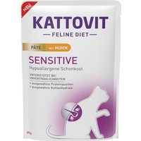 KATTOVIT Sensitive Nassfutter Katze Paté Huhn 10x85 g von Kattovit