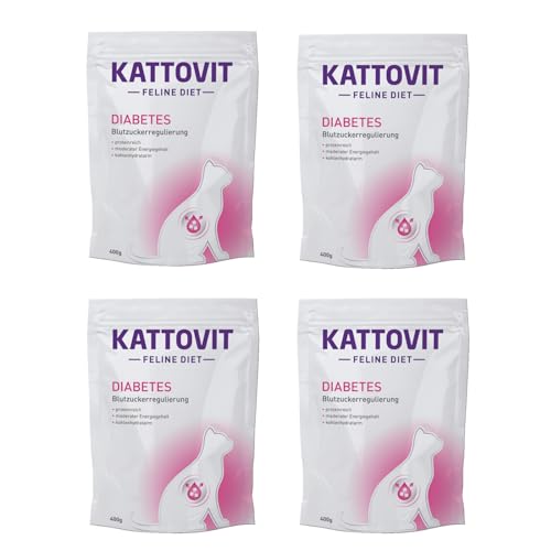 Kattovit Diabetes Gewicht | 4er Pack | 4 x 400 g | Trockenfutter für Katzen | Zur Unterstützung der Verringerung von Übergewicht von Kattovit