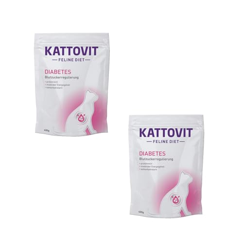 Kattovit Diabetes Gewicht | Doppelpack | 2 x 400 g | Trockenfutter für Katzen | Zur Unterstützung der Verringerung von Übergewicht von Kattovit