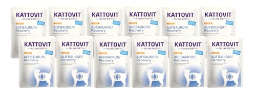 Kattovit Feline Diet Aufbaukur/Recovery 12 x 85g | mit einem besonders hohen Energiegehalt in einer leicht verdaulichen Zusammensetzung | Nassfutter für ausgewachsene Katzen von Kattovit