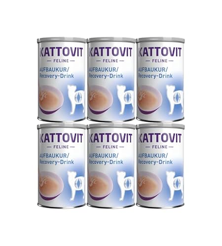 Kattovit Feline Diet Aufbaukur/Recovery 6 x 135ml | mit einem besonders hohen Energiegehalt in einer leicht verdaulichen Zusammensetzung | Ergänzungsfuttermittel für ausgewachsene Katzen von Kattovit