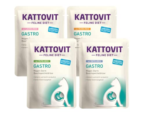 Kattovit Feline Diet Gastro Bundle 20x 85g | bestehend aus 4 Sorten | Spezielles Nassfutter für Katzen mit Gastro-intestinalen Problemen (Magen-Darm/Bauchspeicheldrüse) von Kattovit