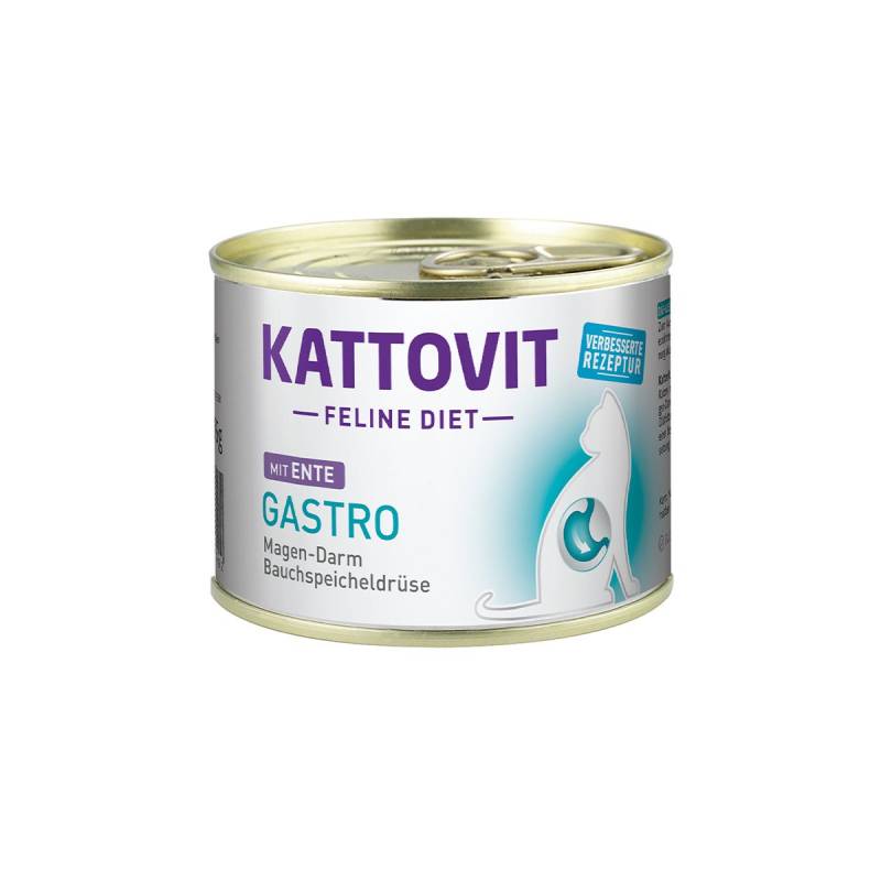 Kattovit Feline Diet Gastro Ente 12x185g von Kattovit