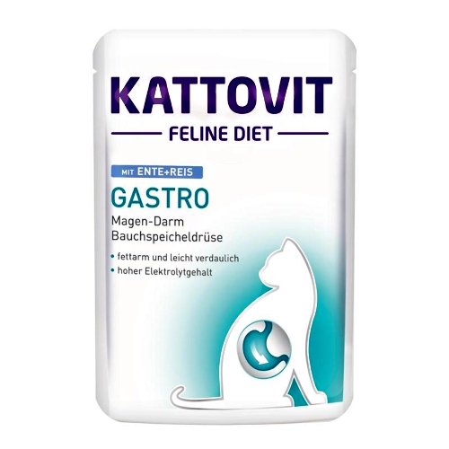 Kattovit Feline Diet Gastro Ente und Reis Magen- Darm 6x85g von Kattovit