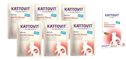 Kattovit Feline Diet Niere/Renal Bundle | Nassfutter und Cream für Katzen | Zur Unterstützung der Nierenfunktion | alle Sorten (6plus1, Ente) von Kattovit