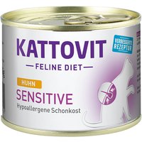 KATTOVIT Feline Diet Nassfutter Katze Sensitive Adult Huhn 12x185 g von Kattovit