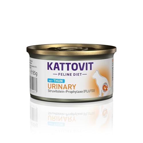 Kattovit - Urinary Nassfutter für Katzen | Katzen-Nassfutter als Alleinfuttermittel in der Dose. Diätfutter für ausgewachsene Katzen mit Harnwegserkrankungen | 12 x 85 g Thunfisch von Kattovit