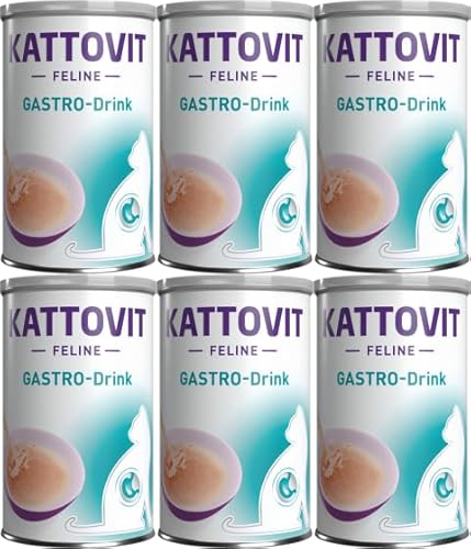 Kattovit Feline Gastro Drink 6 x 135ml | mit erhöhten Elektrolytgehalt und feinsten Fleischstückchen | bei gastrointestinalen Störungen von Kattovit