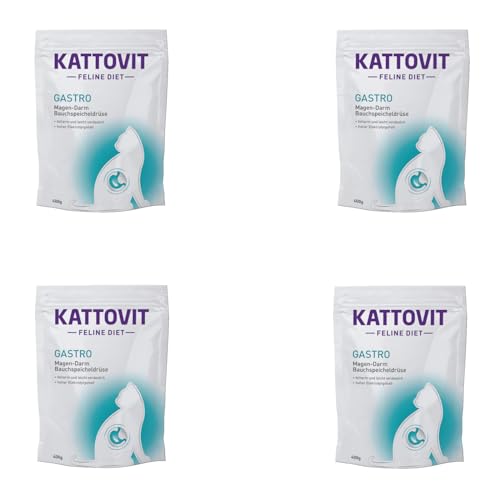 Kattovit Gastro | 4er Pack | 4 x 400 g | Diät-Alleinfuttermittel für ausgewachsene Katzen | Kann zum Ausgleich unzureichender Verdauung beitragen | Fettarm und leicht verdaulich von Kattovit