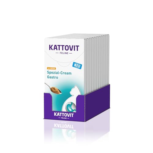 KATTOVIT - Gastro Spezial-Cream für Katzen | Katzen-Diätsnack zur Unterstützung des Magen-Darm-Systems für ausgewachsene Katzen | Snack für Katzen mit praktischer Portionierung | 11x6x15 ml Huhn von Kattovit