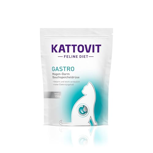 Kattovit - Gastro Trockenfutter für Katzen | Katzen-Trockenfutter zur Unterstützung des Magen-Darm-Systems | Diätfutter als Alleinfuttermittel für ausgewachsene Katzen | 1.250 g von Kattovit