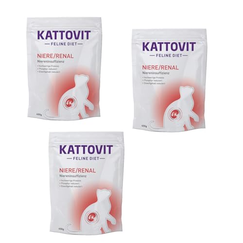 Kattovit Niere/Renal | 3er Pack | 3 x 400 g | Diät-Alleinfuttermittel für Katzen | Kann zur UnterstüTzung der Nierenfunktion bei chronischer Niereninsuffizienz beitragen von Kattovit