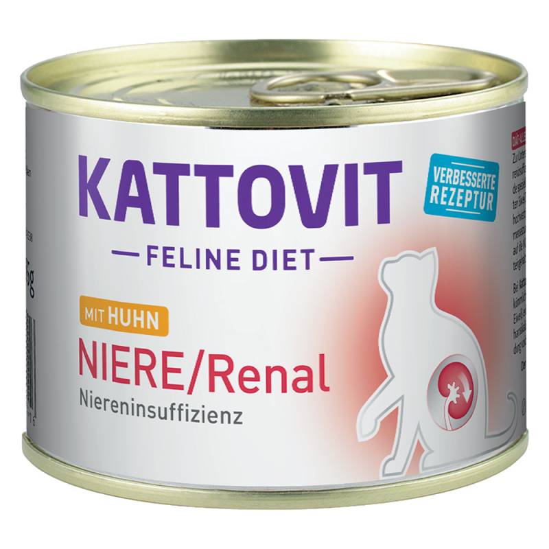 Kattovit Niere/Renal 185 g - Huhn (6 x 185 g) von Kattovit