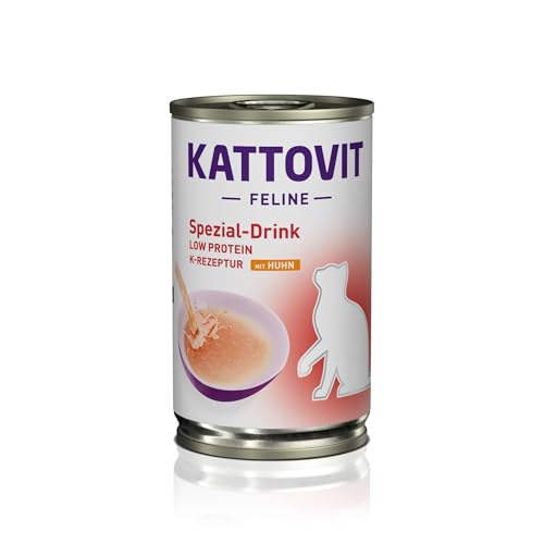 Kattovit - Niere/Renal Drink für Katzen | Katzen-Diätdrink zur Unterstützung der Nierenfunktion für ausgewachsene Katzen. Motiviert Katzen zur höheren Flüssigkeitsaufnahme | 12 x 135 ml Huhn von Kattovit