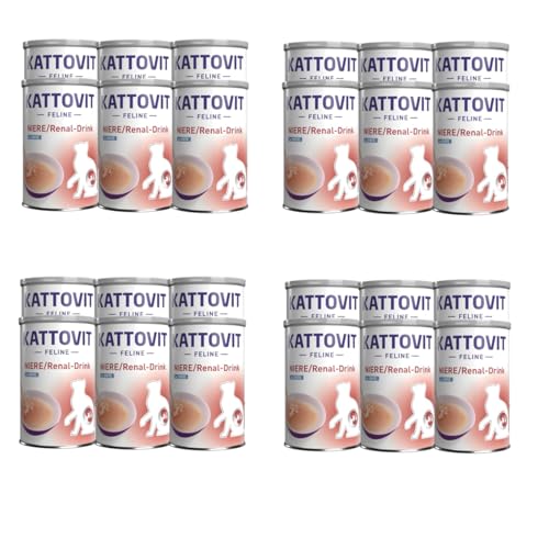 Kattovit Niere/Renal-Drink Ente | 24er Pack | 24 x 135 ml | Ergänzungsfuttermittel für ausgewachsene Katzen | Fleischstückchen mit Ente | Zur Unterstützung der Nierenfunktion von Kattovit