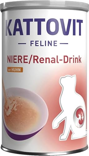 Generisch Kattovit Niere/Renal-Drink Huhn | 1 x 135 ml | Ergänzungsfuttermittel für ausgewachsene Katzen | Feinste Fleischstückchen mit Huhn | Zur Unterstützung der Nierenfunktion von Kattovit