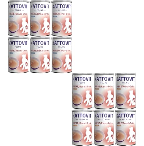 Kattovit Niere/Renal Drink Mix | 6X oder 12x 135ml, Huhn & Ente | Für Katzen mit eingeschränkter Nierenfunktion | Katzengetränk mit feinsten Fleischstückchen (135ml, 12er Mix) von Kattovit