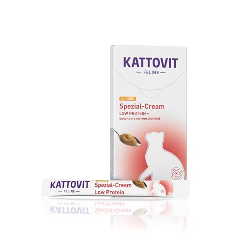 Kattovit - Niere/Renal Spezial-Cream für Katzen | Katzen-Diätsnack zur Unterstützung der Nierenfunktion für ausgewachsene Katzen. Snack für Katzen mit praktischer Portionierung | 11x6x15 g Huhn von Kattovit