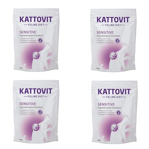 Kattovit Sensitive | 4er Pack | 4 x 400 g | Diät-Alleinfuttermittel für Katzen | Kann zur Minderung von Ausgangserzeugnis- und Nährstoffintoleranzerscheinungen beitragen von Kattovit