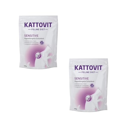 Kattovit Sensitive | Doppelpack | 2 x 400 g | Diät-Alleinfuttermittel für Katzen | Kann zur Minderung von Ausgangserzeugnis- und Nährstoffintoleranzerscheinungen beitragen von Kattovit