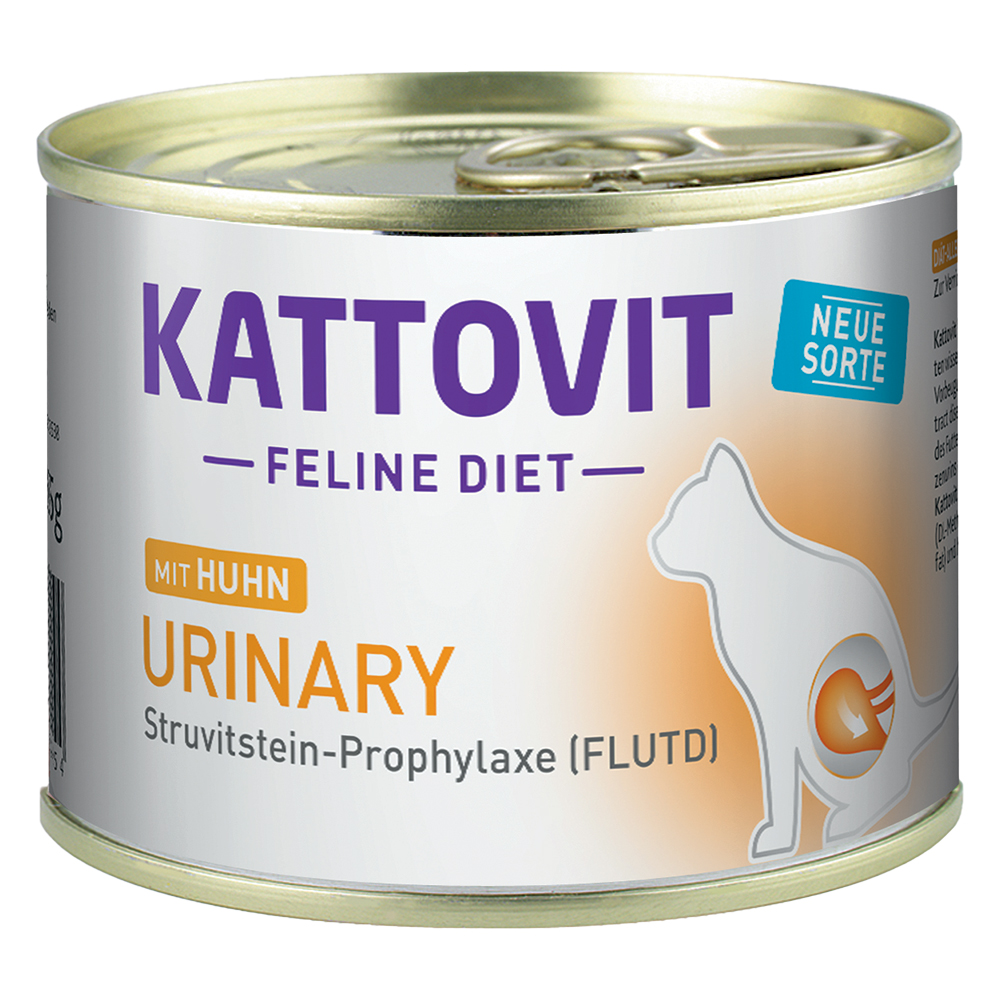 Kattovit Urinary Dose 185 g Katzenfutter - Sparpaket: Huhn (24 x 185 g) von Kattovit