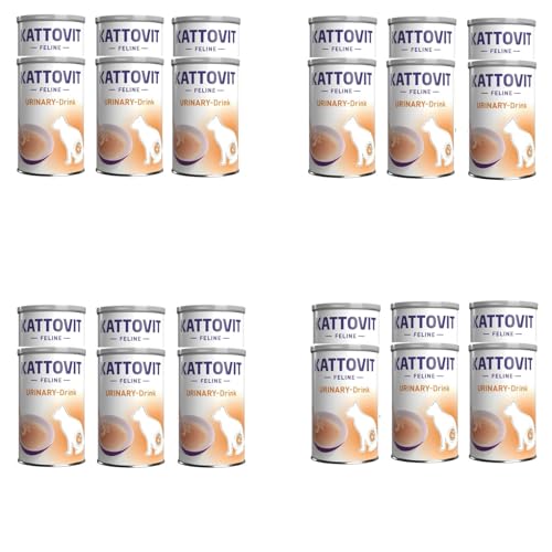 Kattovit Urinary Drink mit Huhn | 24er Pack | 24 x 135 ml | Ergänzungsfuttermittel für Katzen mit Struvitsteinrezidiven | Kann zur höheren Flüssigkeitsaufnahme beitragen von Kattovit