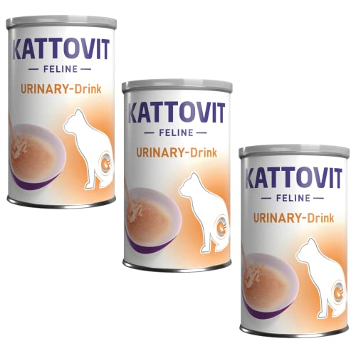 Kattovit Urinary Drink mit Huhn | 3er Pack | 3 x 135ml | Ergänzungsfuttermittel für Katzen mit Struvitsteinrezidiven | Kann zur höheren Flüssigkeitsaufnahme beitragen von Kattovit