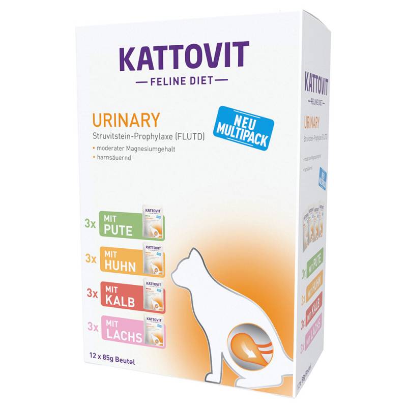 Kattovit Urinary Pouches 12 x 85 g - Mix - Mixpaket (4 Sorten) von Kattovit