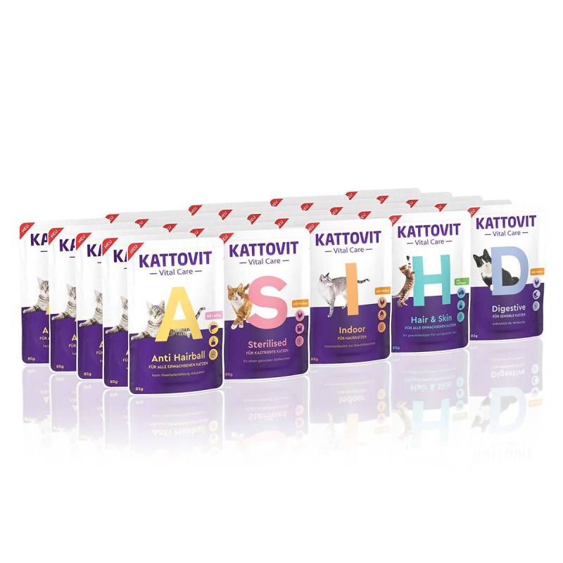 Kattovit Vital Care Probierpaket/Wellnessbox 25x85g von Kattovit