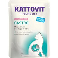 Sparpaket Kattovit Pouches 48 x 85 g - Gastro Lachs & Reis von Kattovit