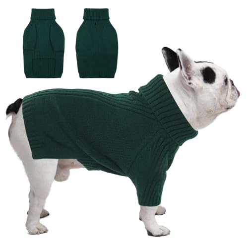 KATZINST Hundepullover, Hund Weihnachten Pullover, Warm Rollkragen Strick Hunde Pullover, hundebekleidung Welpenpullover Hundepulli für Kleine Hunde und Katzen Husky Chayok Chihuahua, FAW L von Katzinst