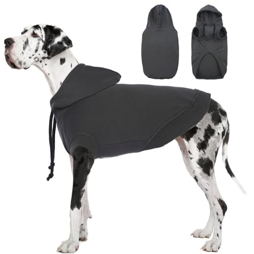 Katzinst Hunde Hoodies Sweatshirt, Hundepullover für Mittelgroße und Große Hunde, Kapuzenpullis für Hunde, Komfortabel Leichte Hundekleidung für Dobermann, Deutsche Dogge,Grau,4XL von Katzinst