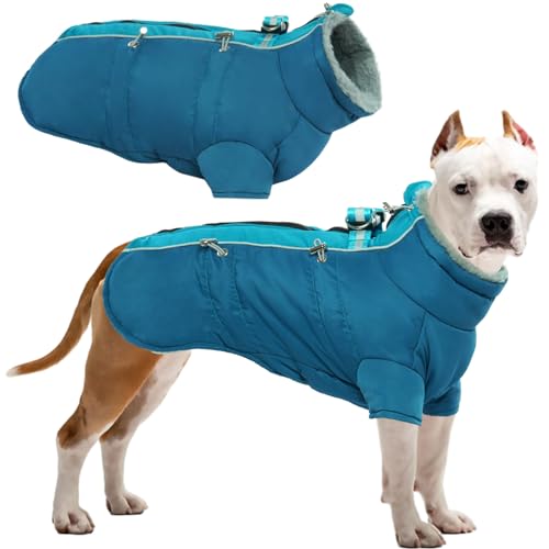 Katzinst Hunde Wintermantel, Wasserdichter Hundemantel mit Beinen Reflektierend Hundejacke mit Bauchschutz Hundebekleidung Outfit Hundemantel für Grosse Hunde, Deutscher Schäferhund Labrador, XL von Katzinst