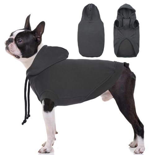 Katzinst Hunde Hoodies Sweatshirt, Hundepullover für Mittelgroße und Große Hunde, Kapuzenpullis für Hunde, Komfortabel Leichte Hundekleidung für Dachshund,French Bulldog,Grau,L von Katzinst