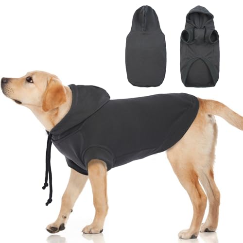 Katzinst Hunde Hoodies Sweatshirt, Hundepullover für Mittelgroße und Große Hunde, Kapuzenpullis für Hunde, Komfortabel Leichte Hundekleidung für Golden Retriever Coat,Grau,3XL von Katzinst