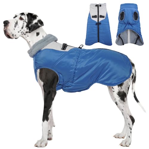 Katzinst Warmer Hundemantel, Winddichte Hundejacke Geeignet für mittelgroße und große Hunde, Winterjacke für Hunde mit Kordelzug an Taille und Hals, Warmer Mantel für Golden Retriever Coat 3XL von Katzinst