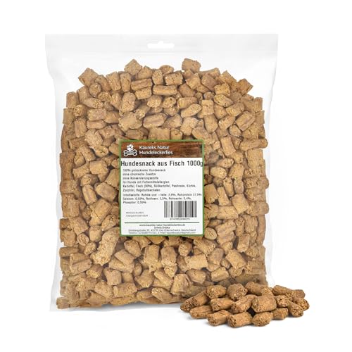 Kaureks Natur Hundeleckerlies, Hundesnack aus Fisch 1000g für alle Hunde, Traningssnack, Dog Snack Fish von Kaureks Natur Hundeleckerlies