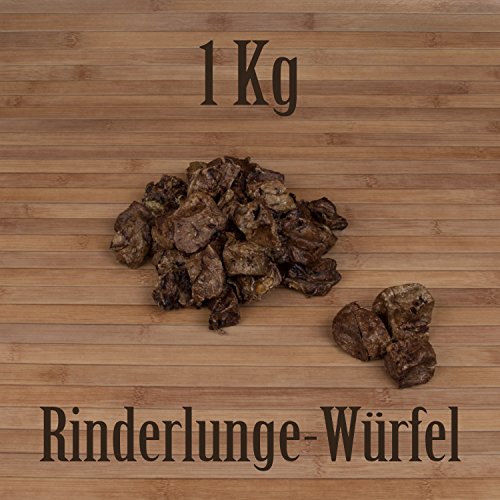 1 Kg Rinderlunge Würfel fettarm Leckerlie Belohnung Traning Kausnack Kauartikel von Kauzeit