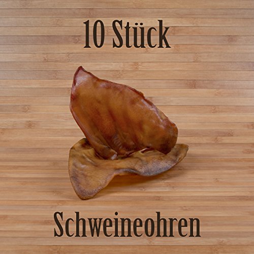 10 Stück Schweineohren - wie Rinderohren Kausnack Kauartikel Ochsenziemer Schweineohr von Kauzeit