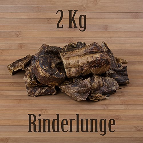 2 Kg Rinderlunge fettarm Leckerli Hundefutter Kausnack Kauartikel Rinder Lunge von Kauzeit