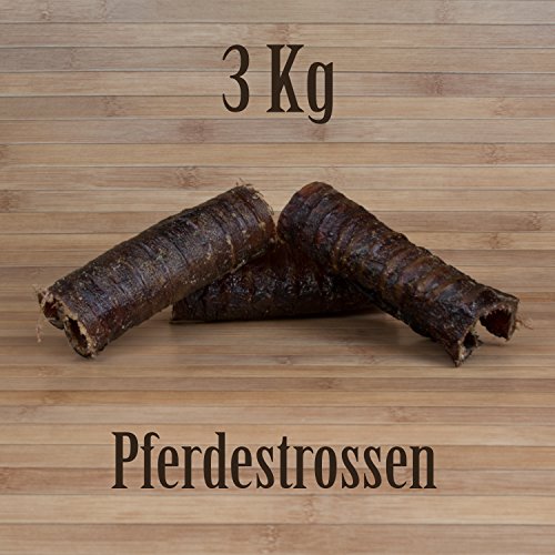 3 Kg Pferdestrossen Pferdeluftröhre - wie Rinderstrossen Rinderluftröhre Kausnack Allergiefutter von Kauzeit