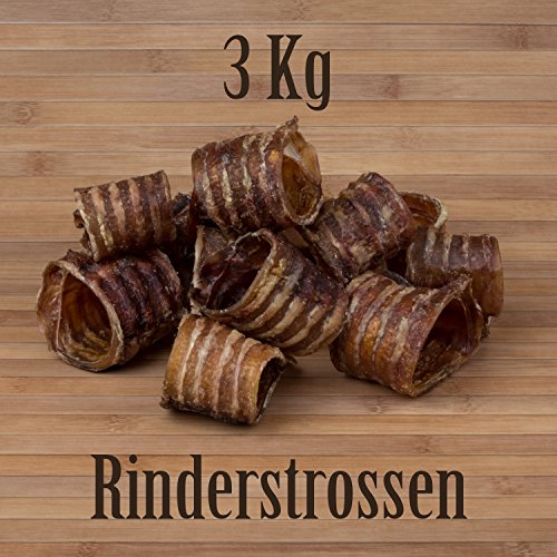 3 Kg Rinderstrossen Rinderluftröhren Kausnack Kauartikel - wie Pferdestrossen Dörrfleisch von Kauzeit