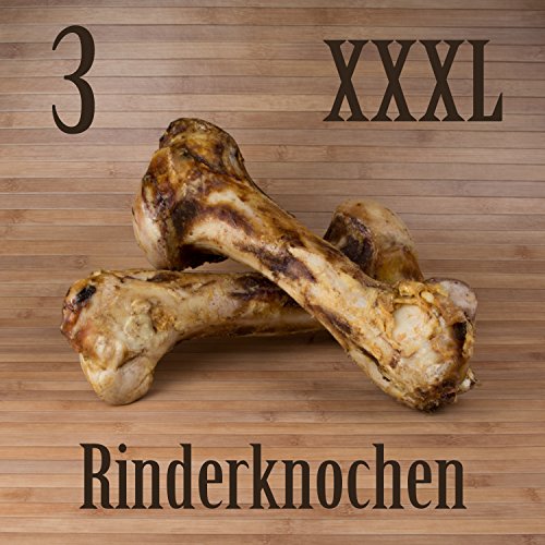 Kauzeit 3 Stück XXXL Rinderknocken Naturknochen Jumbo Rinder Knochen - wie Schinkenknochen von Kauzeit