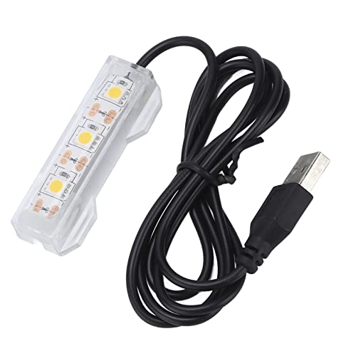 Kavolet Aquarium Licht USB Aufladen Kunststoff Aquarium LED Licht Landschaft Beleuchtung Kleine Schreibtisch Dekor (gelbes Licht) von Kavolet