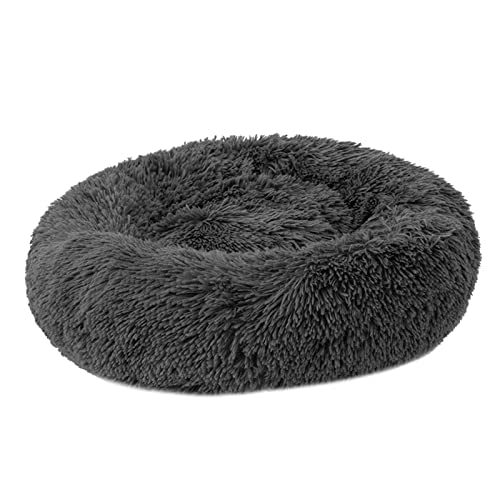 Kavolet Fluffy Luxe Hunde- und Katzenbett, rutschfeste Unterseite, wasserdicht, maschinenwaschbar, strapazierfähig, Bett für Hunde und Katzen (Grau, 16 Zoll) von Kavolet